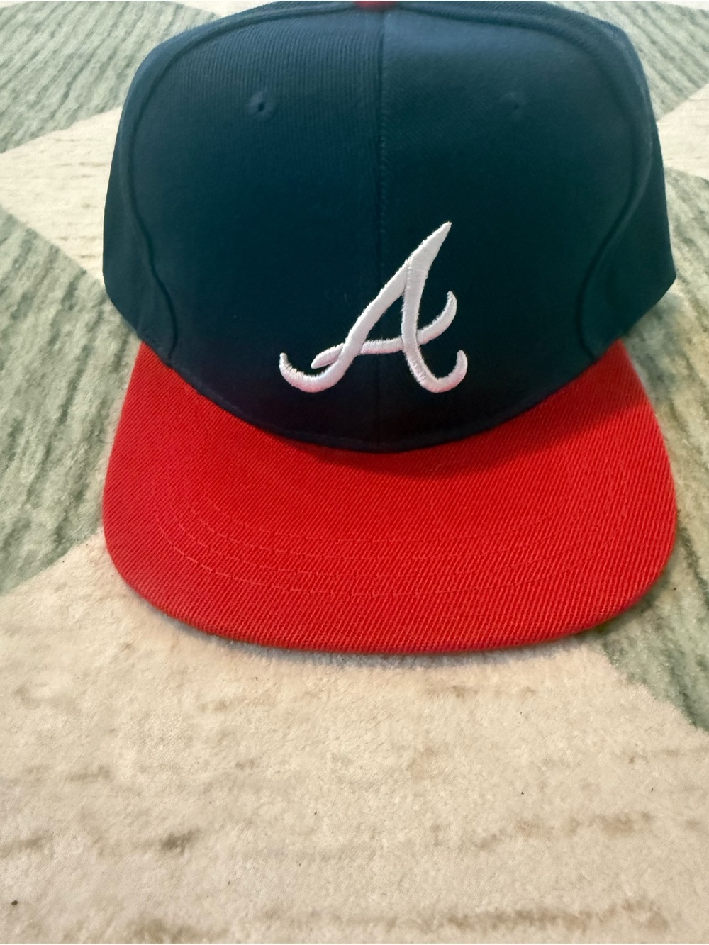 Atlanta Braves Snapback Hat Navy Red White A Logo Baseball Cap Adjustable (1)